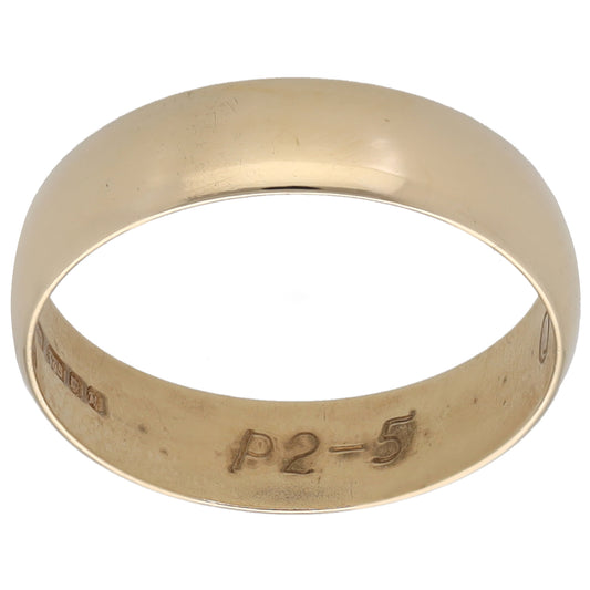 9ct Gold Plain Wedding Ring Size Q
