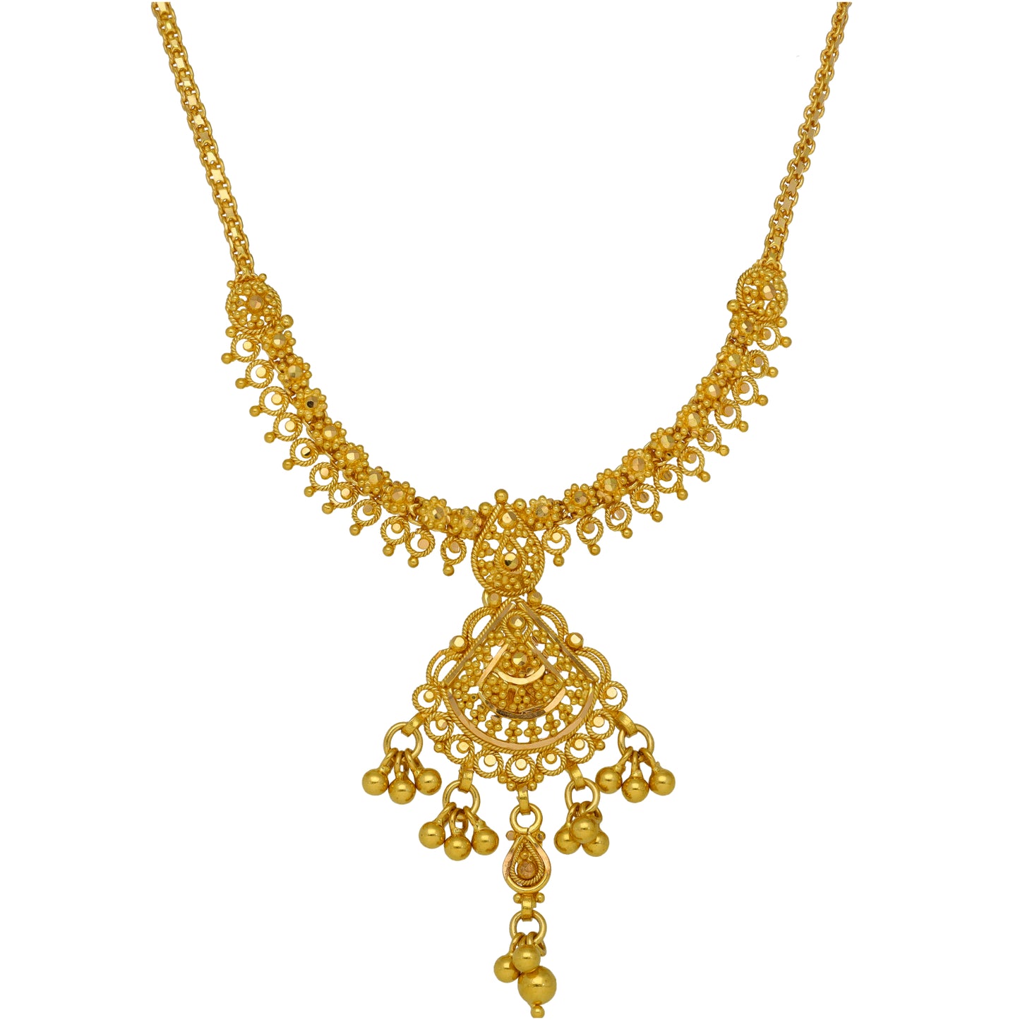 22ct Gold Earrings & Necklace Set
