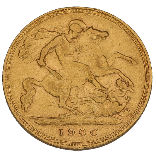22ct Gold Queen Victoria Half Sovereign Coin 1900