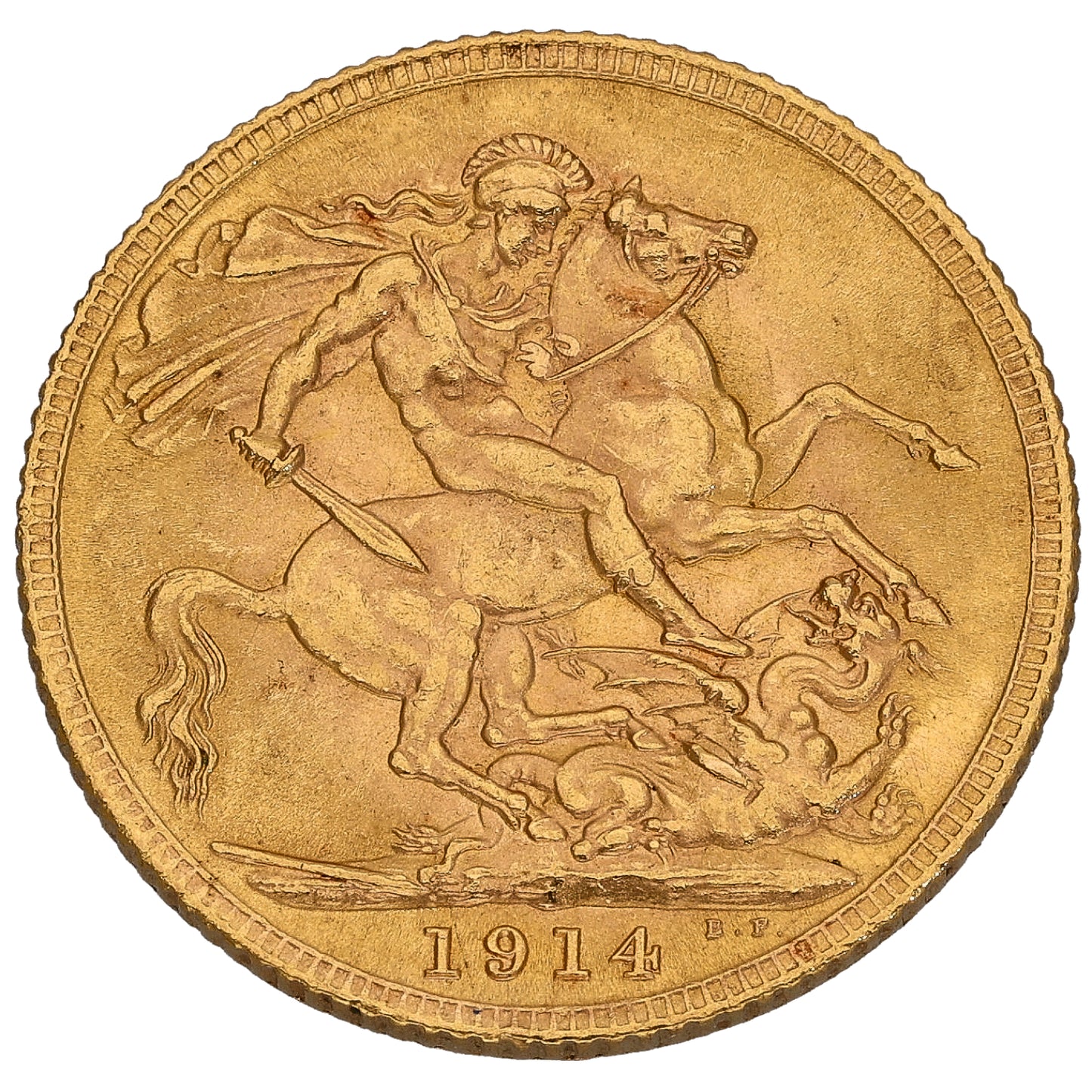 22ct Gold King George V Full Sovereign Coin 1914