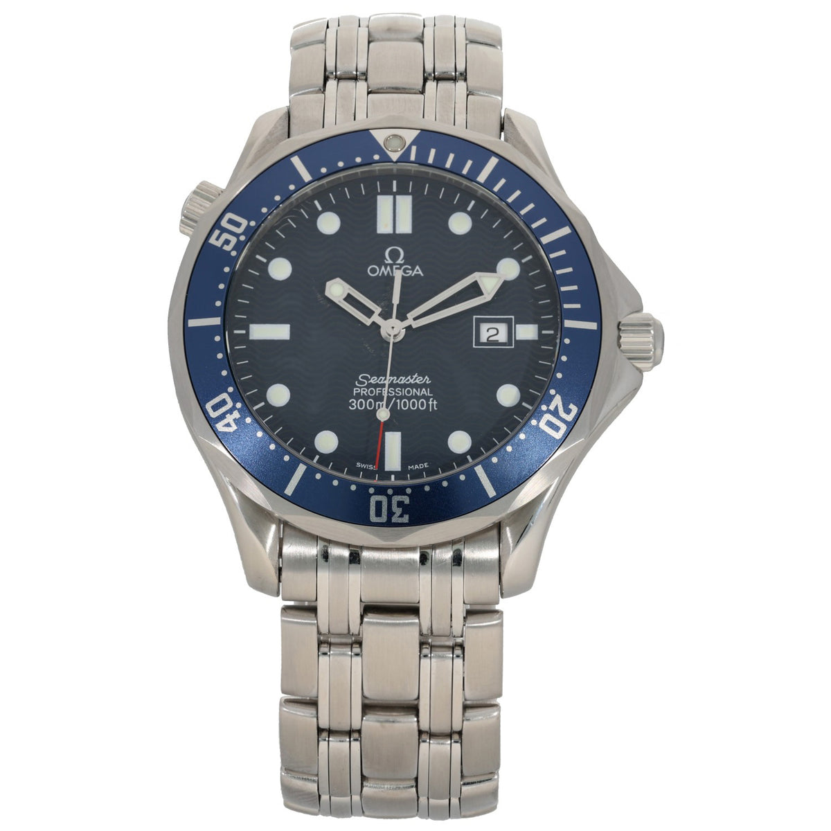 Omega Seamaster 2541.80.00, blue dial with 43.75mm stainless steel case and link bracelet