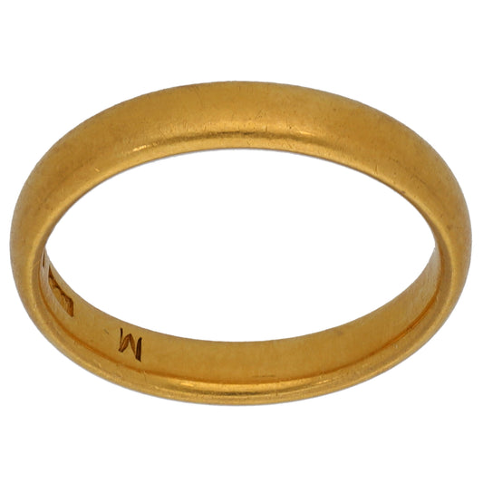 22ct Gold Plain Wedding Ring Size L
