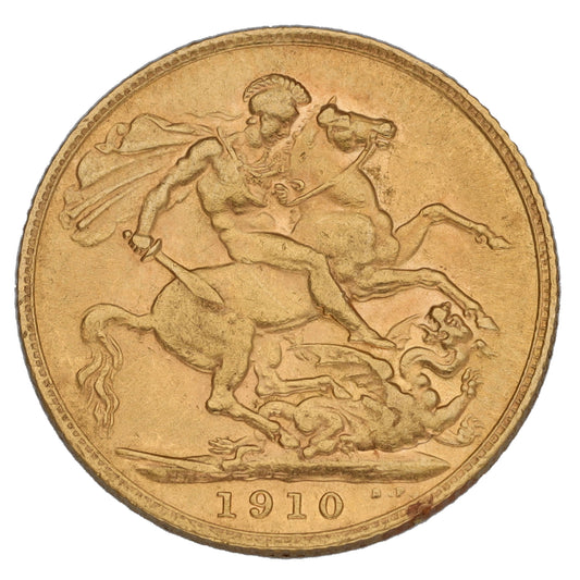22ct Gold King Edward VII Full Sovereign Coin 1910