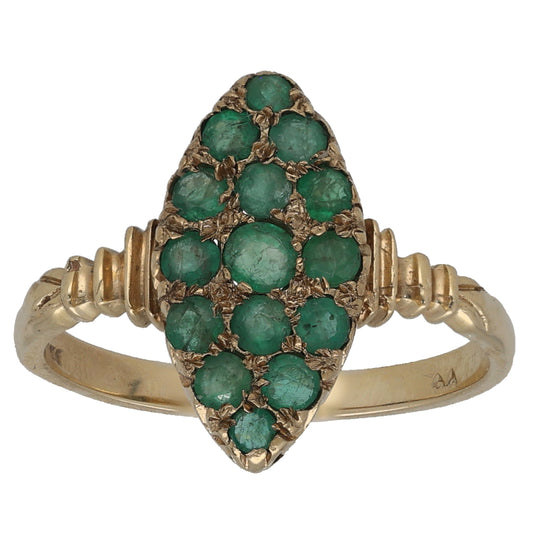 9ct Gold Emerald Dress/Cocktail Ring Size O