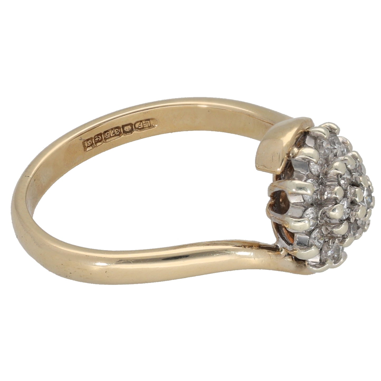 9ct Gold 0.19ct Diamond Cluster Ring Size N