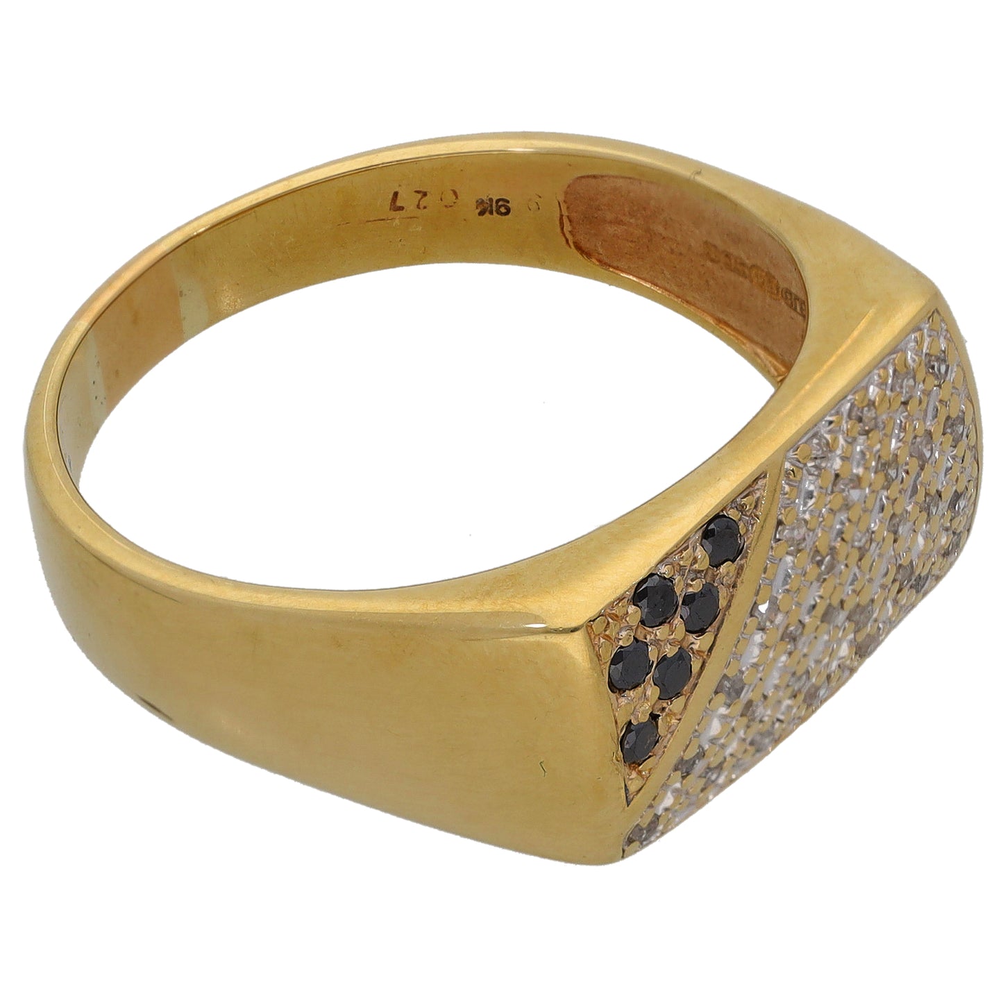 9ct Gold 0.21ct Diamond Signet Ring Size Y