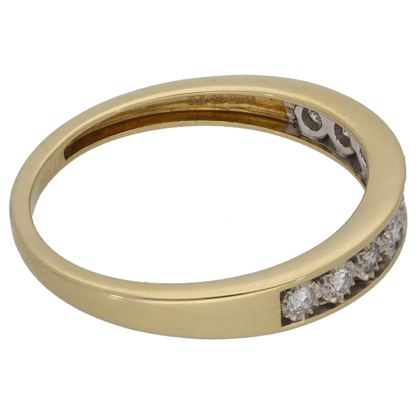9ct Gold 0.15ct Diamond Half Eternity Ring Size M