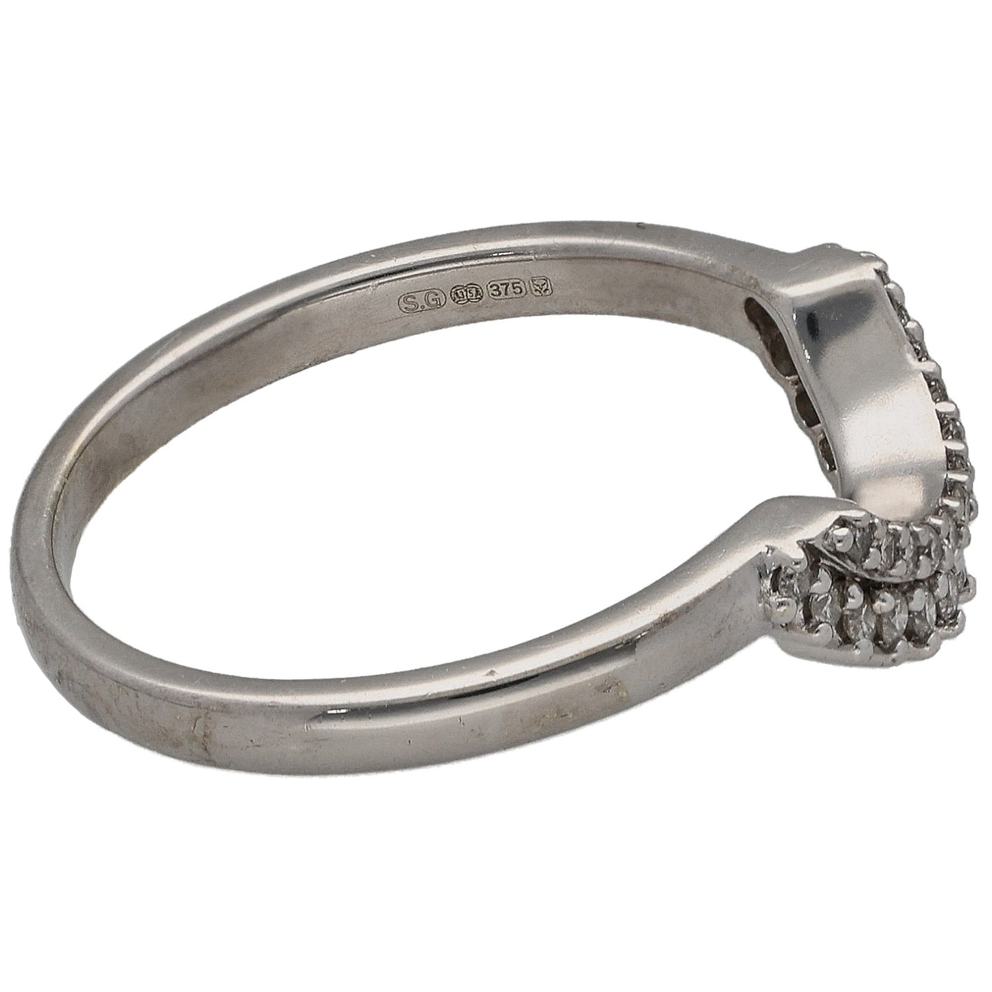 9ct White Gold 0.19ct Diamond Half Eternity Ring Size M