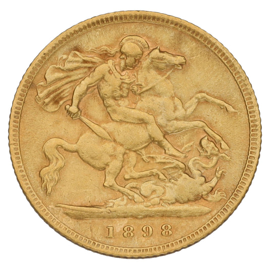 22ct Gold Queen Victoria Half Sovereign Coin 1898