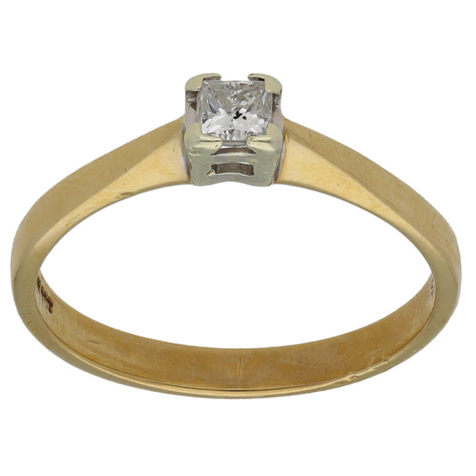 9ct Gold 0.26ct Diamond Solitaire Ring Size P