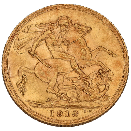 22ct Gold King George V Full Sovereign Coin 1913