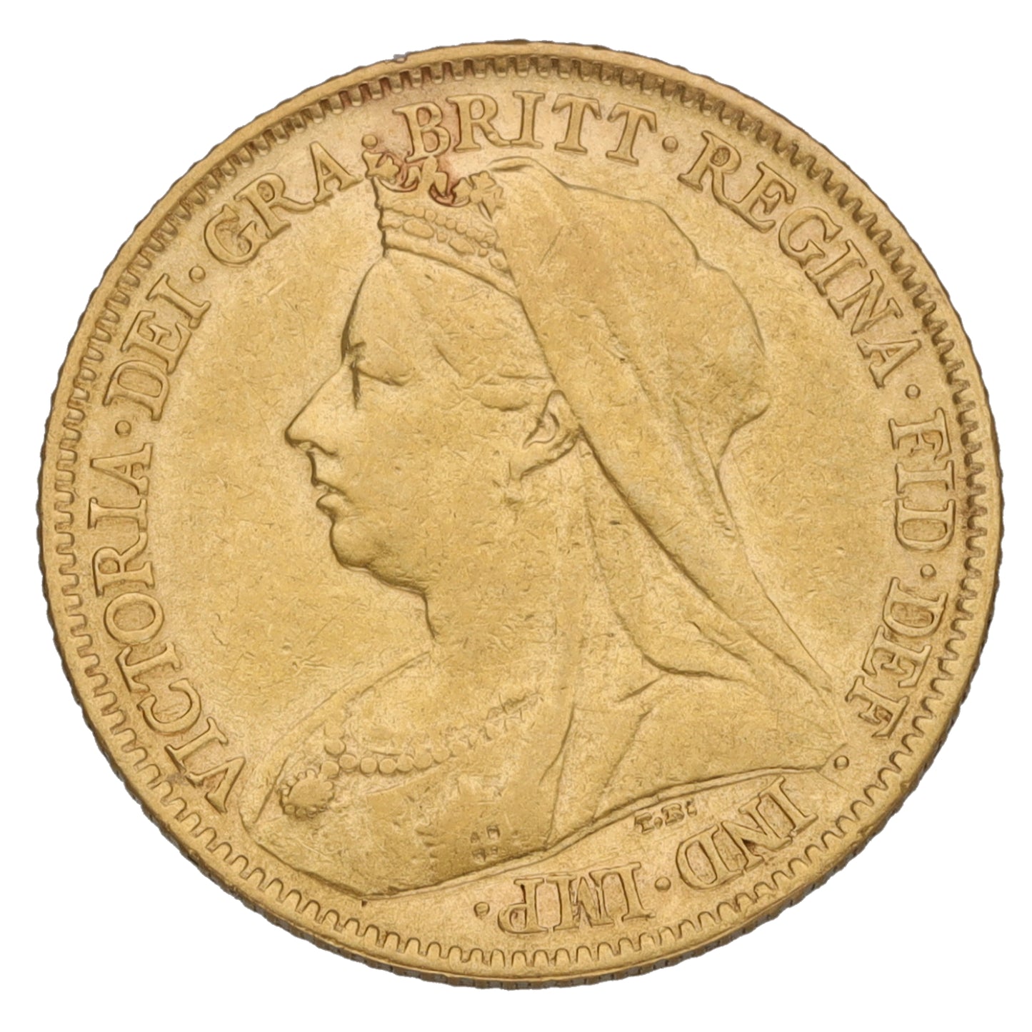 22ct Gold Queen Victoria Half Sovereign Coin 1900