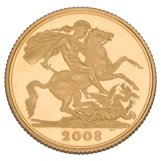 22ct Gold Queen Elizabeth II Full Sovereign Coin 2008
