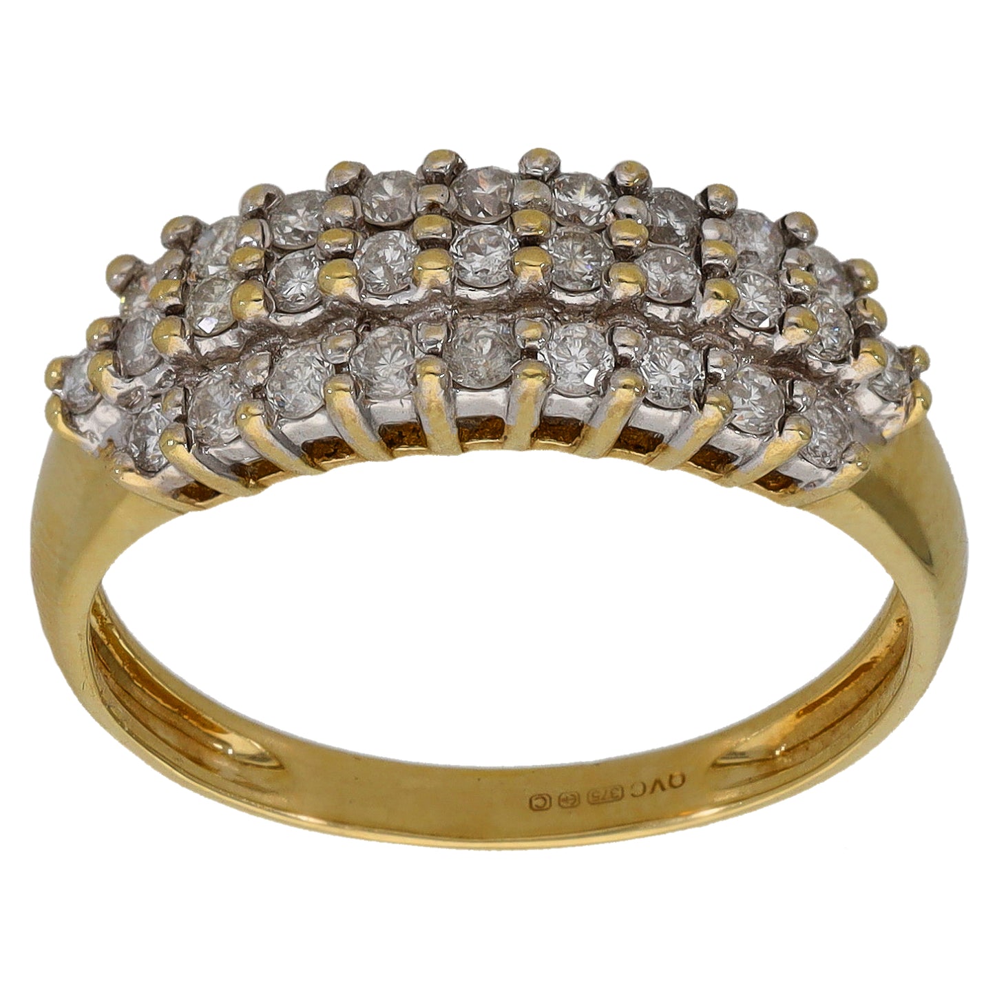 9ct Gold 0.435ct Diamond Dress/Cocktail Ring Size O