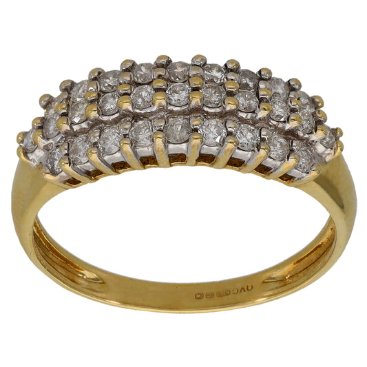 9ct Gold 0.435ct Diamond Dress/Cocktail Ring Size O