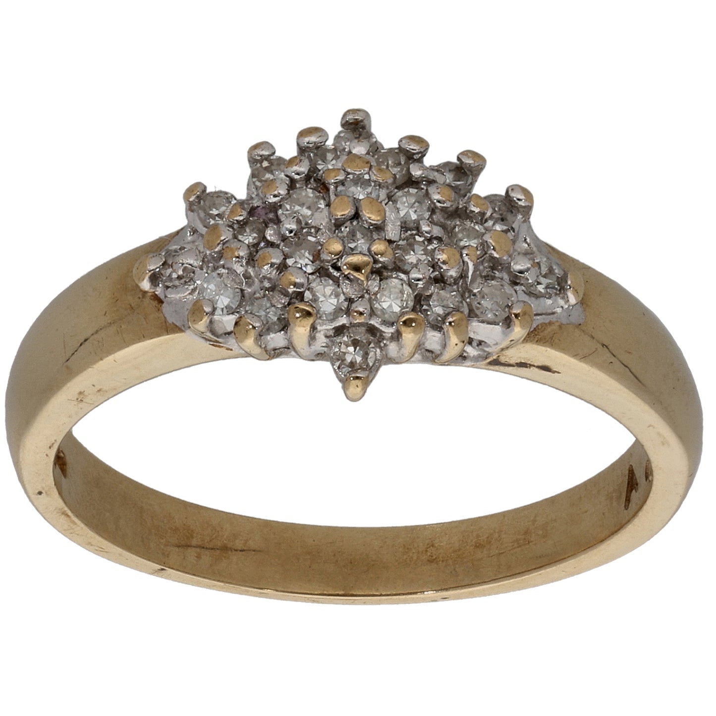 9ct Gold 0.18ct Diamond Cluster Ring Size L