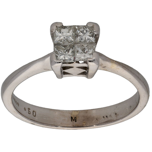 18ct White Gold 0.50ct Diamond Dress/Cocktail Ring Size L