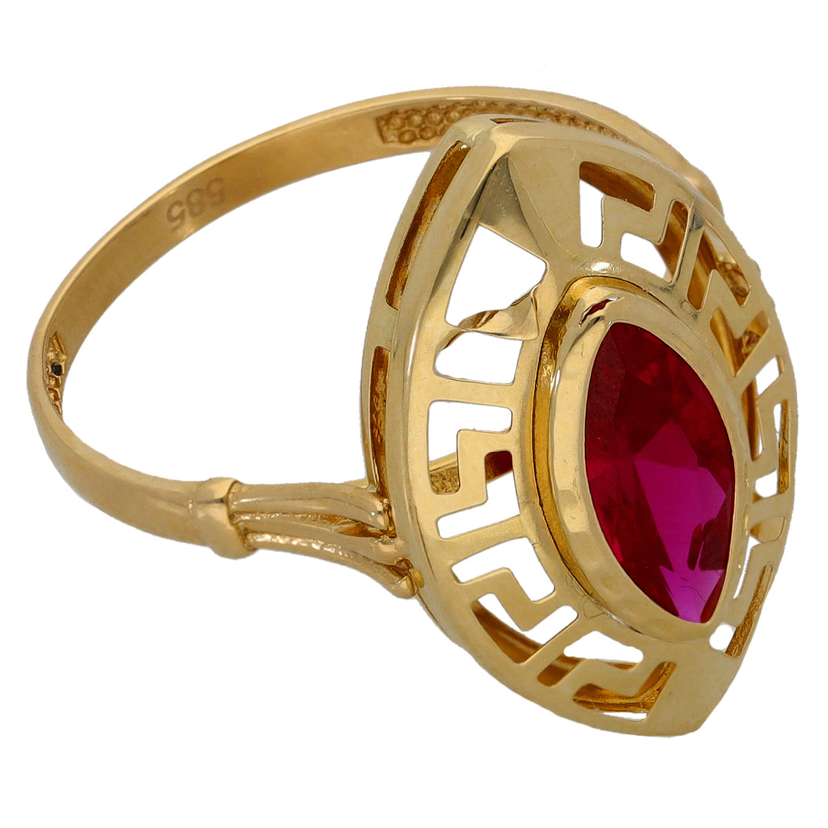 9ct Gold Imitation Gems Single Stone Ring Size S