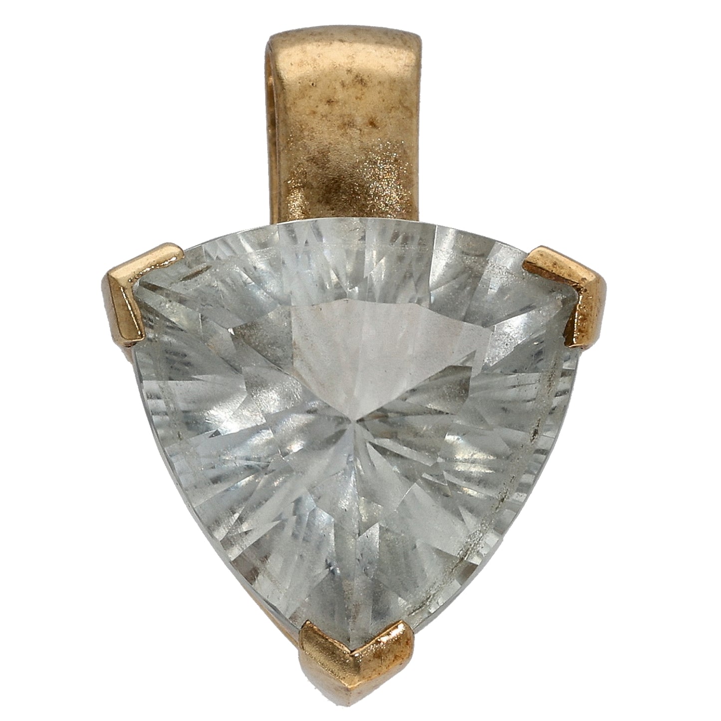 9ct Gold Green Quartz Single Stone Pendant