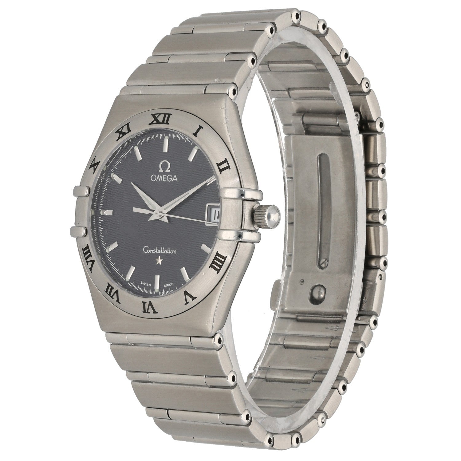 Omega Constellation 1512.40.00, Blue Dial, Stainless Steel, Front Angle Image