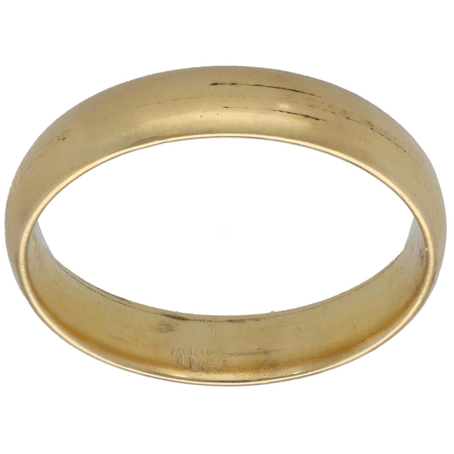 18ct gold plain wedding ring, smooth band, size P