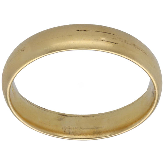 18ct gold plain wedding ring, smooth band, size P