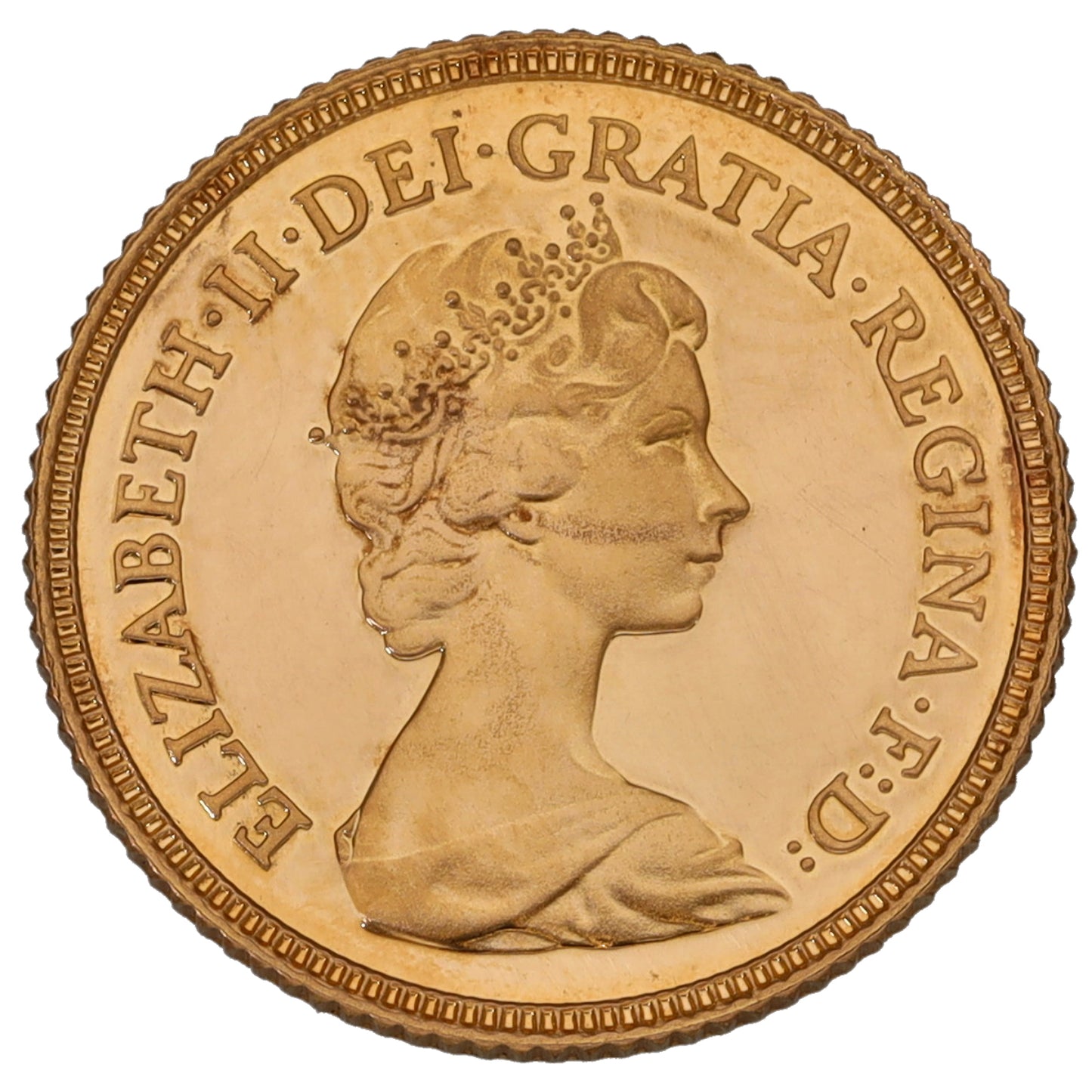 22ct Gold Queen Elizabeth II Half Sovereign Coin 1980