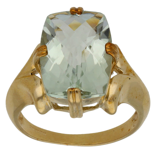 9ct Gold Quartz Single Stone Ring Size M