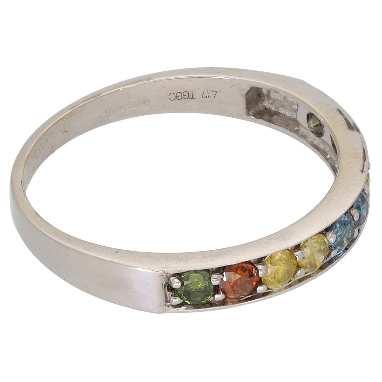 9ct White Gold 0.50ct Diamond Half Eternity Ring Size N