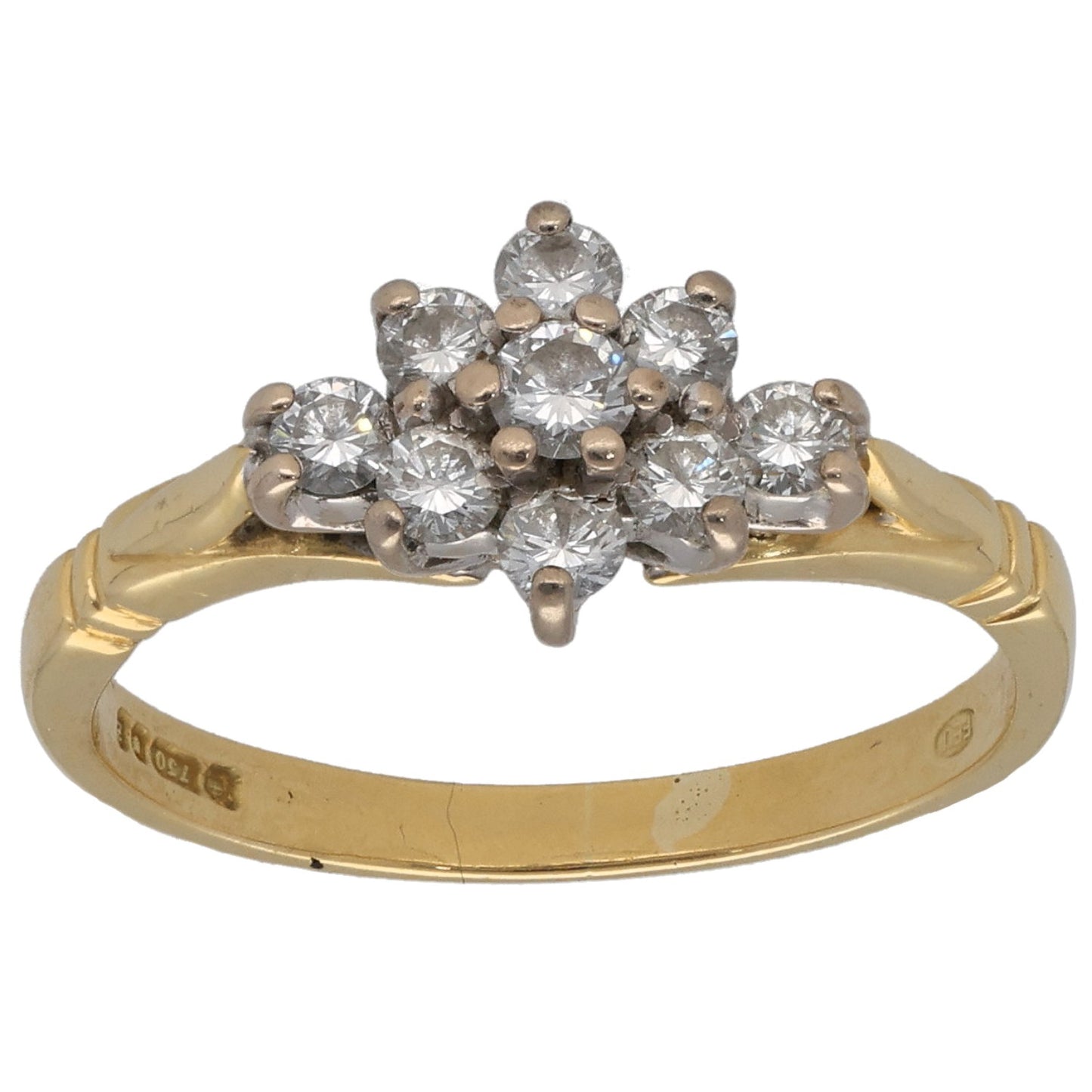 18ct Gold 0.27ct Diamond Cluster Ring Size K