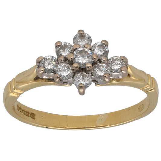 18ct Gold 0.27ct Diamond Cluster Ring Size K
