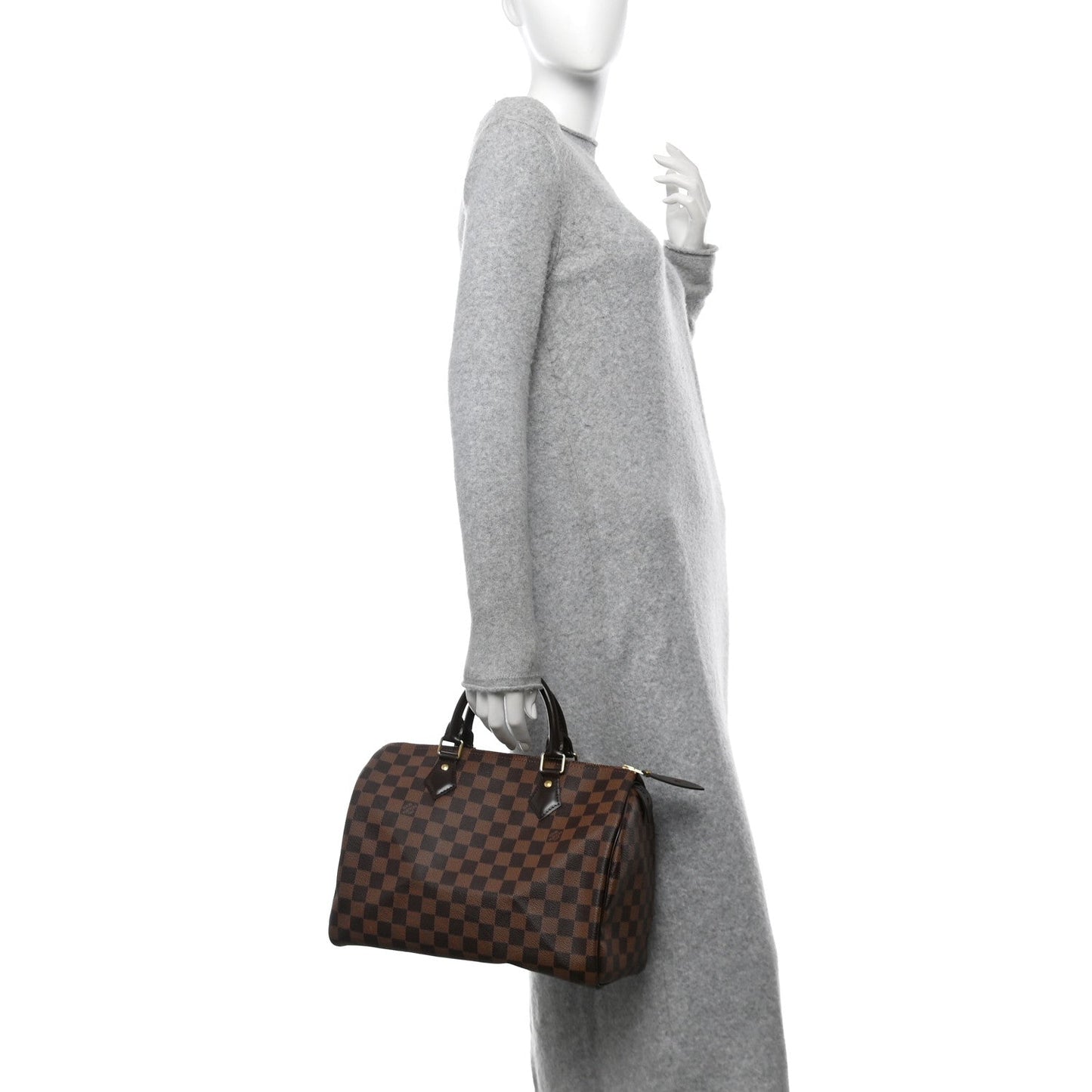 Louis Vuitton Speedy 30 Damier Ebene Coated Canvas Tote Bag - Brown & Black