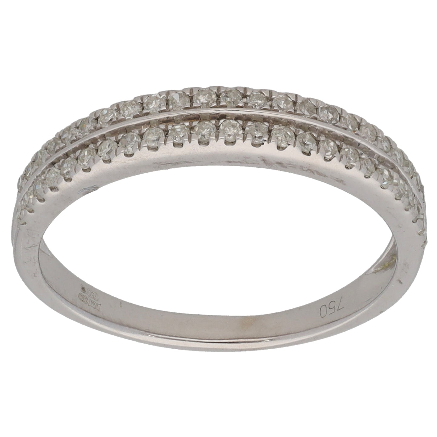 18ct White Gold 0.22ct Diamond Half Eternity Ring Size Q