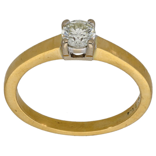18ct Gold 0.33ct Diamond Solitaire Ring Size L