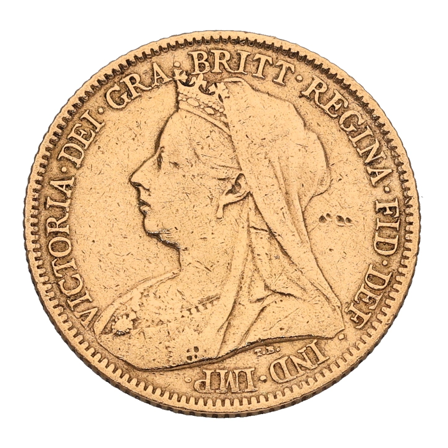 22ct Gold Queen Victoria Half Sovereign Coin 1900