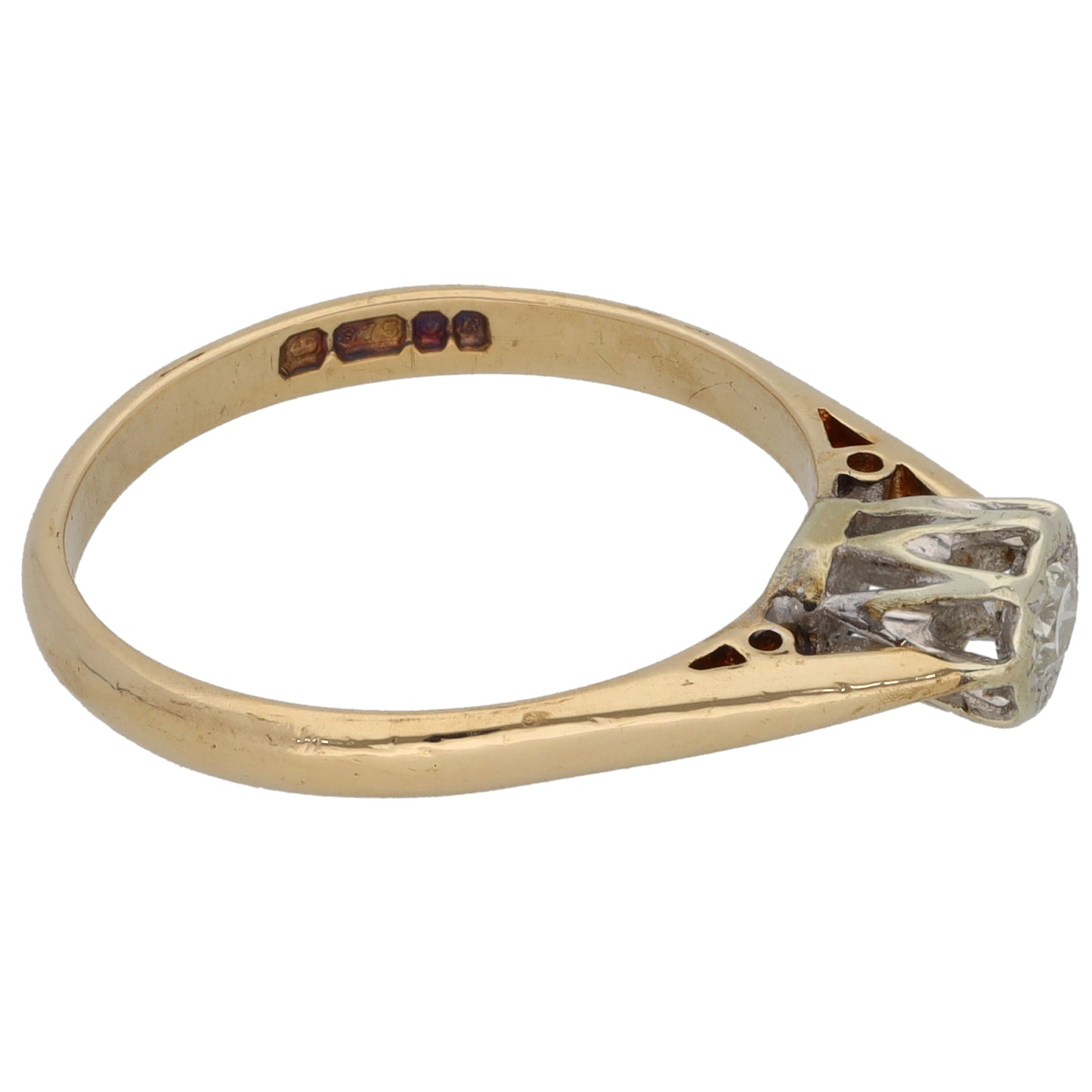 9ct Gold 0.10ct Diamond Solitaire Ring Size N