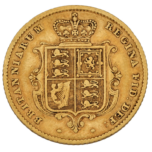 22ct Gold Queen Victoria Half Sovereign Coin 1856