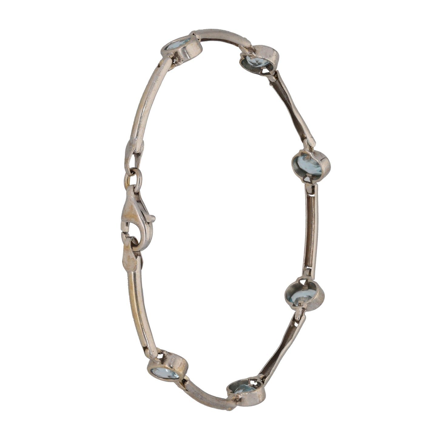 9ct White Gold Topaz Fancy Stone Set Bracelet