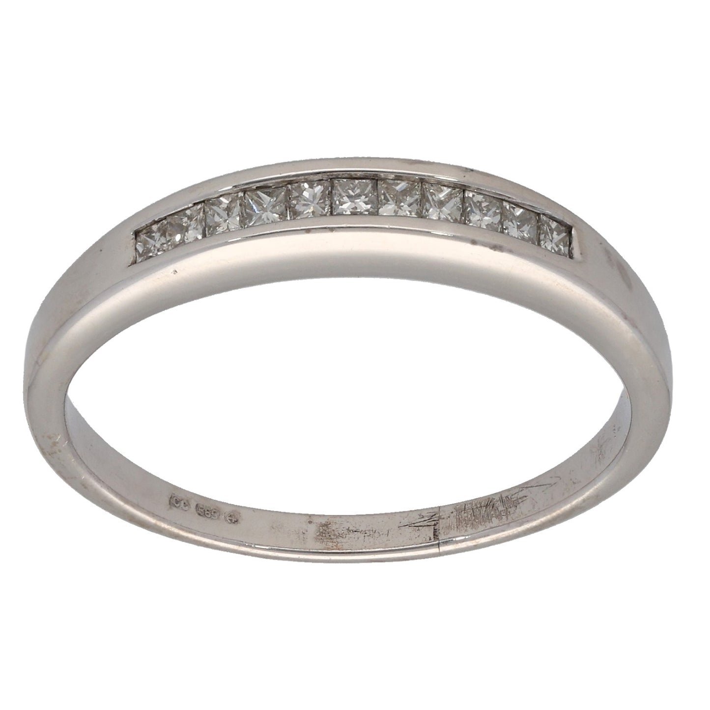 14ct White Gold 0.44ct Diamond Half Eternity Ring Size T