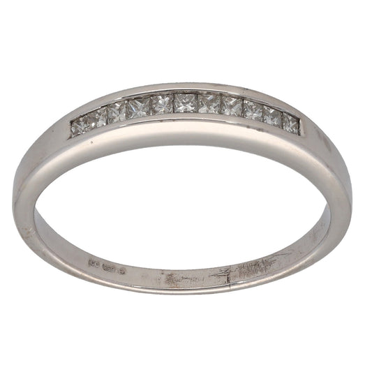 14ct White Gold 0.44ct Diamond Half Eternity Ring Size T