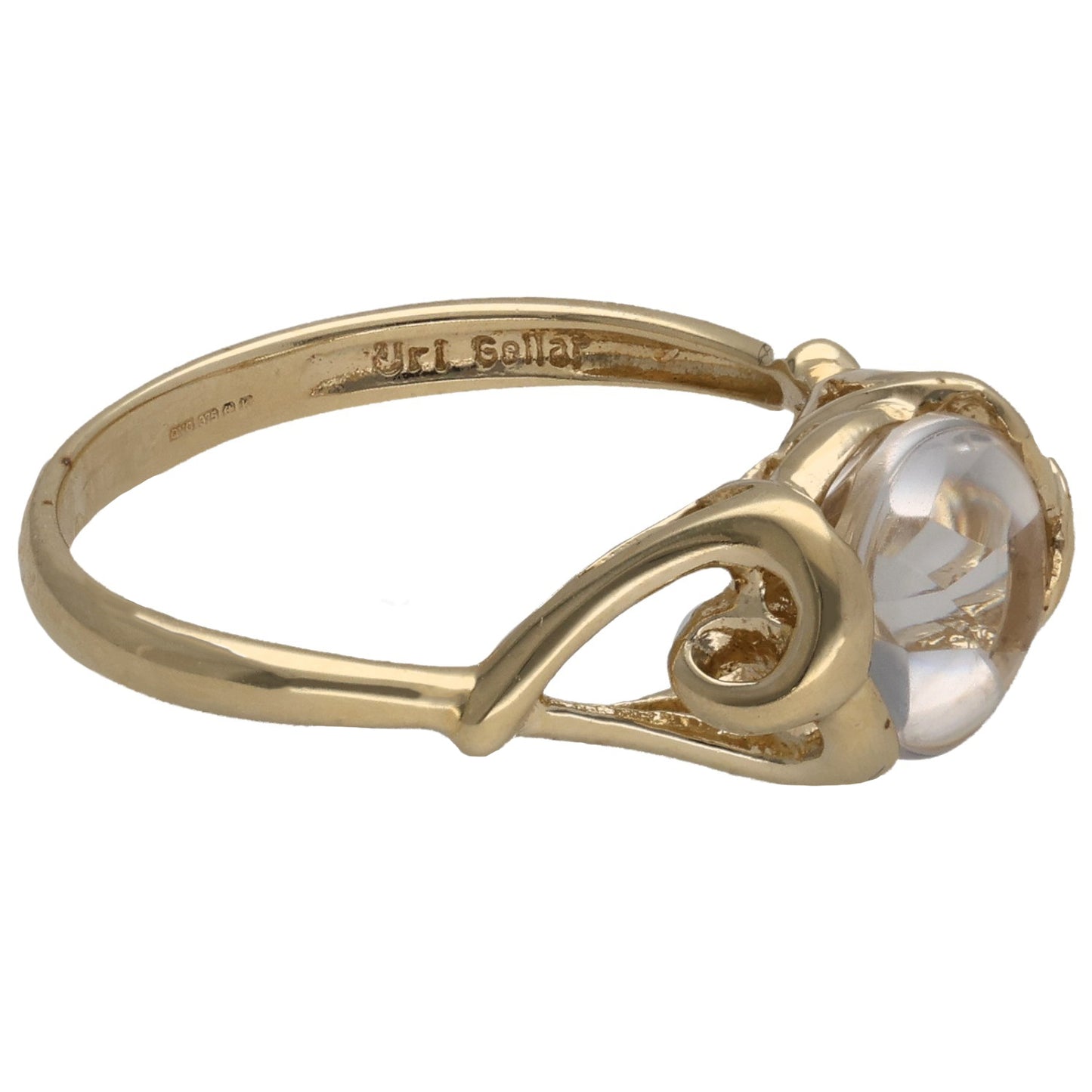 9ct Gold Quartz Single Stone Ring Size L