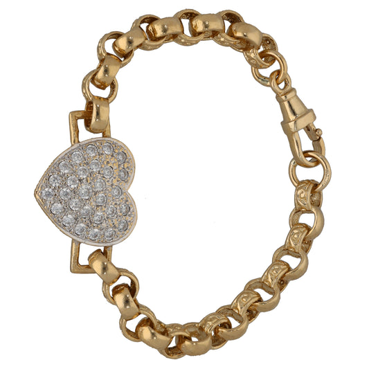 9ct Gold Cubic Zirconia Belcher Bracelet