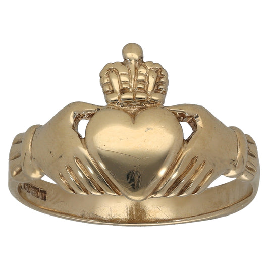 9ct Gold Claddagh Ring Size W