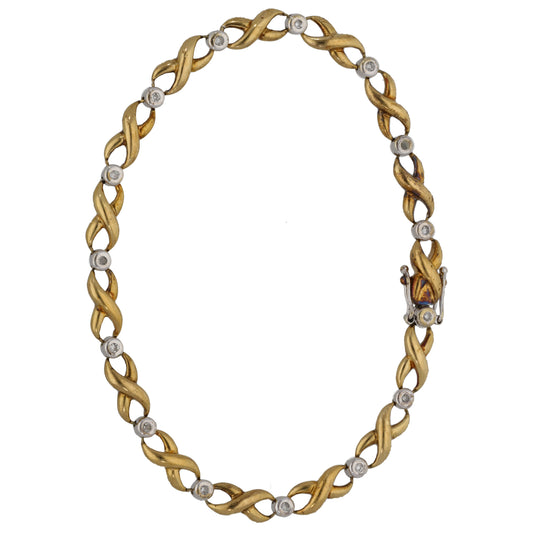 9ct Gold 0.15ct Diamond Hugs & Kisses Bracelet