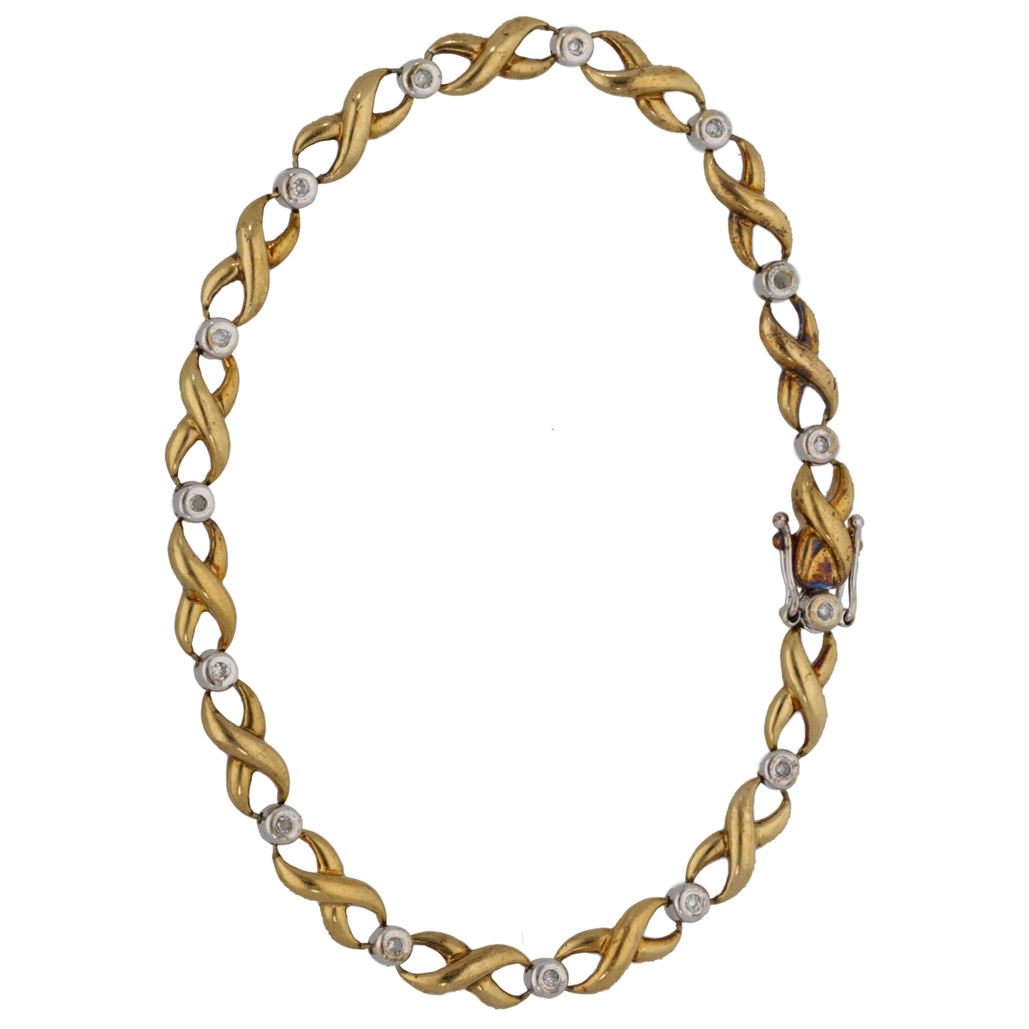 9ct Gold 0.15ct Diamond Hugs & Kisses Bracelet