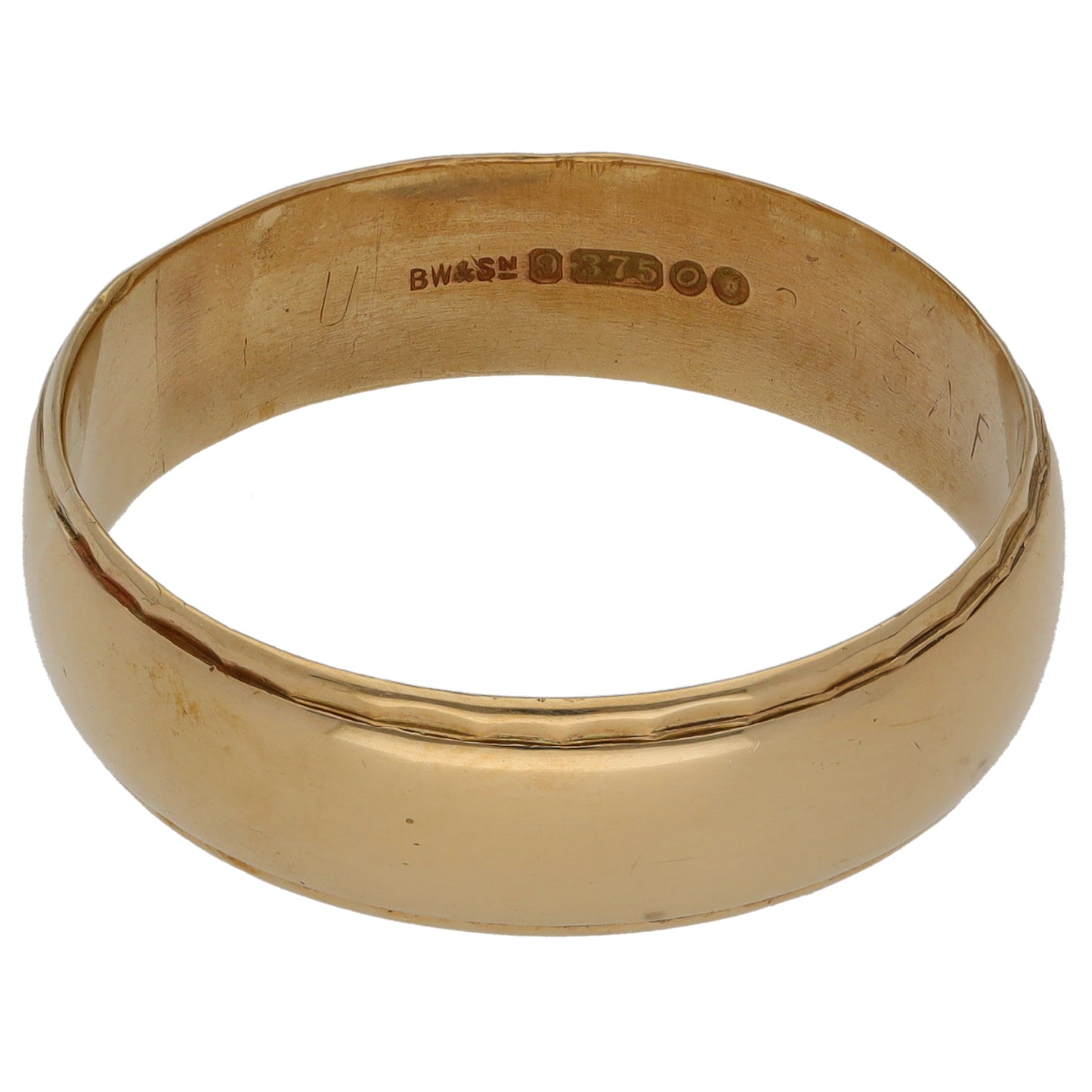 9ct Gold Shaped Wedding Ring Size Z+2