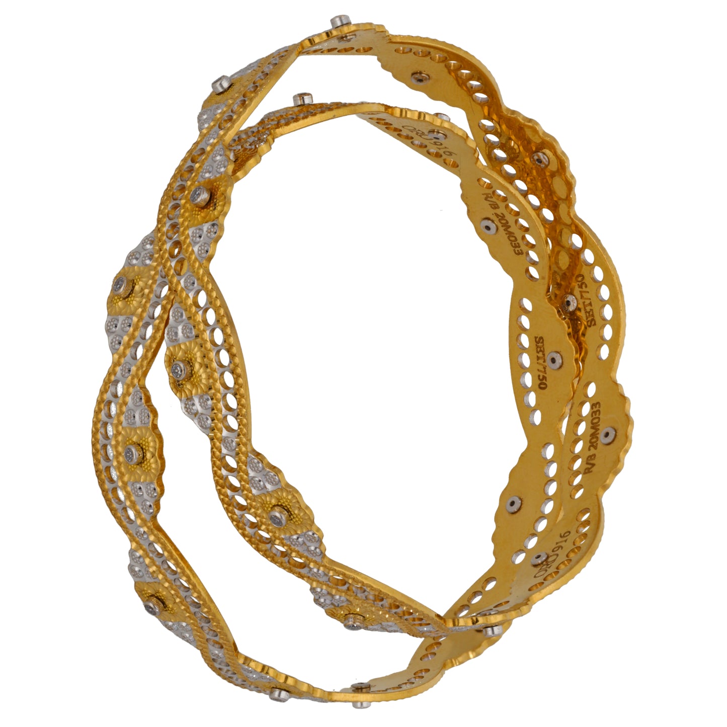 22ct Bi-Colour Gold Set of Bangles