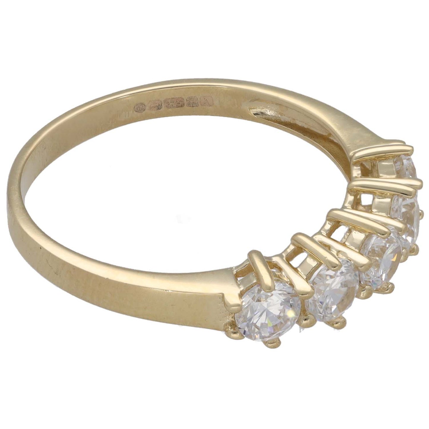 9ct Gold Cubic Zirconia Half Eternity Ring Size T