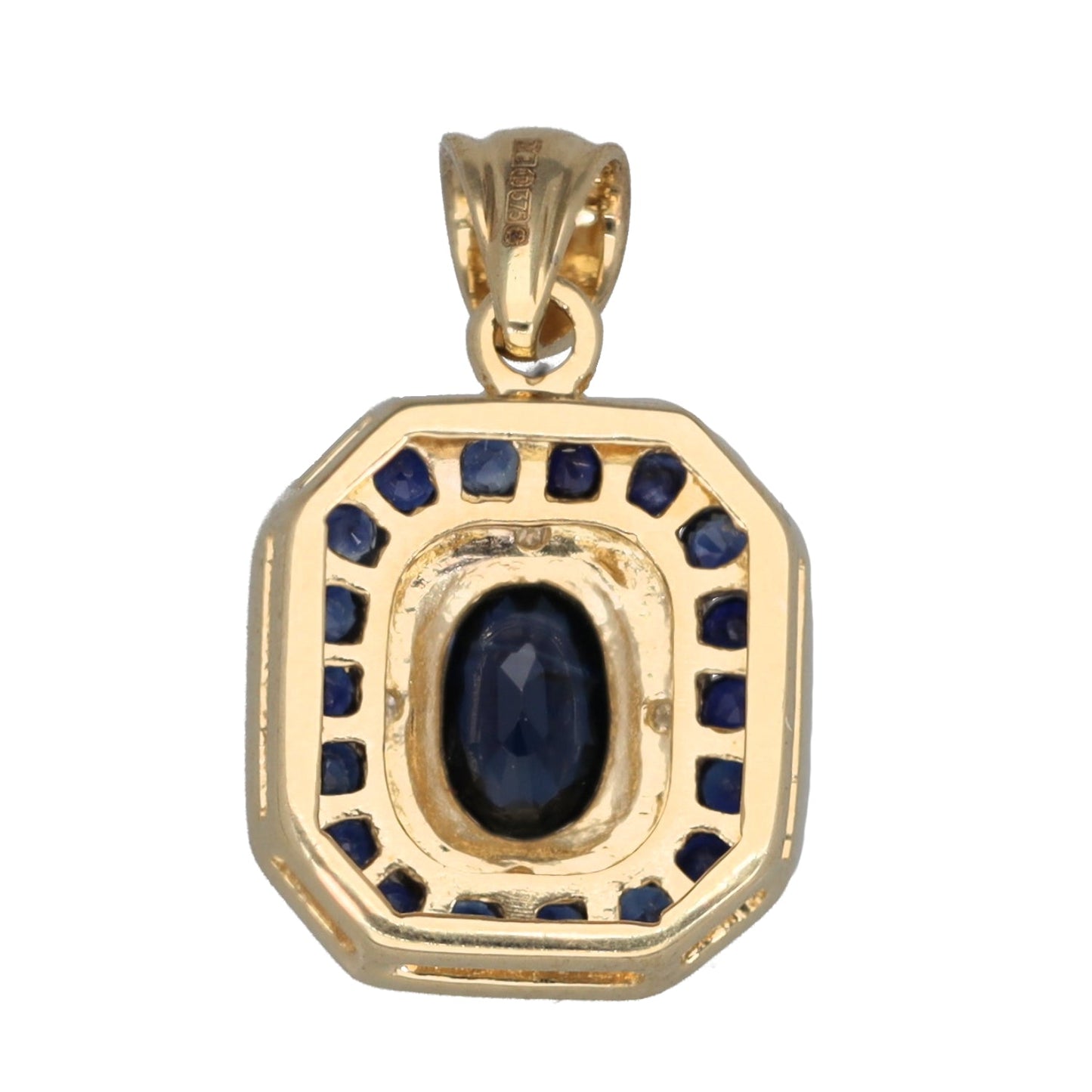 New 9ct Gold 0.02ct Diamond & Sapphire Pendant