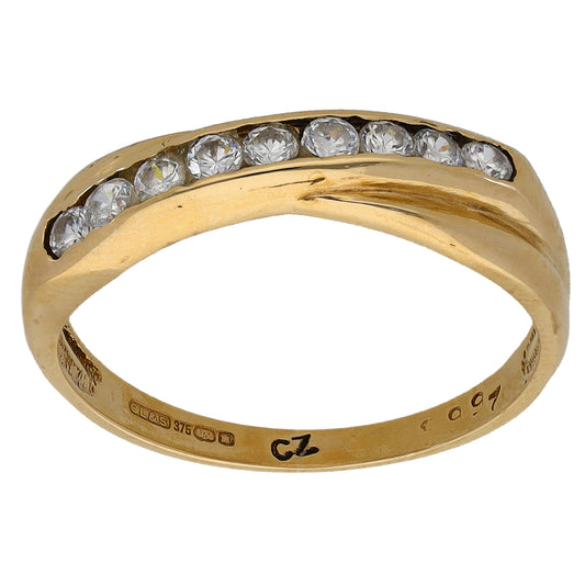 9ct Gold Cubic Zirconia Half Eternity Ring Size N